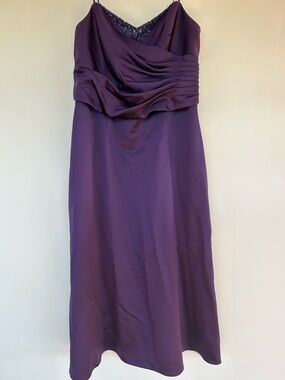 Alfred Angelo Plum Evening Gown with Beaded V-Neck